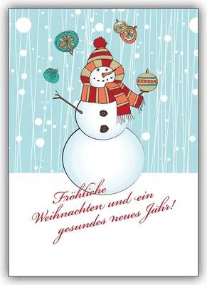Produktbild von Schöne Weihnachtskarte mit jonglierendem Schneemann im Schnee