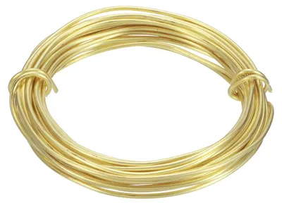 Runder Messingdraht, 13 Gauge, 7,6 m, flexibel für Schmuck & Basteln