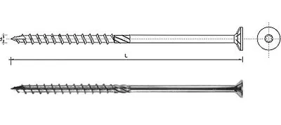 Produktbild von Holzschraube mit konischem Torx-Kopf 6 × 200 mm T30 – 100,0 Stück – SPKS 6 × 200