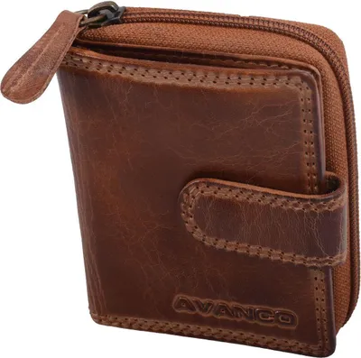 Produktbild von Damen Leder Geldbörse braun 11,5x8,5x3 cm mit 6 Karten-, Schein- und Münzfach