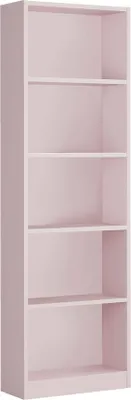 Produktbild von Pomona Bücherregal, Hohes Bücherregal mit 5 Regalen, Büro- oder Schlafzimmerregal, Modernes Regal mit Fächern, 52x25h80 cm, Pink