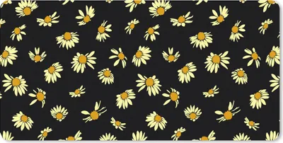 Produktbild von MuchoWow® Schreibtischunterlage Gänseblümchen - Schwarz - Muster 80x40 cm - XXL Mauspad - Gaming Mauspad