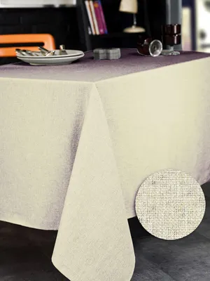 Tischdecke rechteckig 200x150 cm Polyester ecru