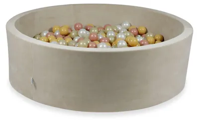Produktbild von Trockenbecken 130x40cm Velvet Soft Beige mit 700 Bällen: Hellgold, Perlmutt, Beige, Roségold