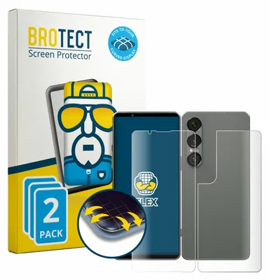 Produktbild von 2x BROTECT Fullscreen Schutzfolie für Sony Xperia 1 VII (Display+Rückseite) Displayschutz Folie Fullcover Klar Transparent