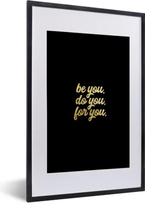 Produktbild von MuchoWow® Gerahmtes Poster Zitat - Selbstvertrauen - Gold - Schwarz 40x60 cm - Poster mit Schwarzem Bilderrahmen Wandposter Rahmen Foto Bilder - Poster in Rahmen