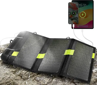 Produktbild von Avizar, 20W wasserdichte faltbare Solar-Powerbank, Schwarz