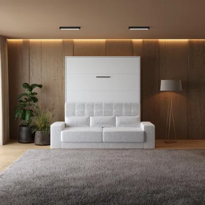 Produktbild von Schrankbett M1 180x200 Vertikal Weiss inkl.SOFA Weiss