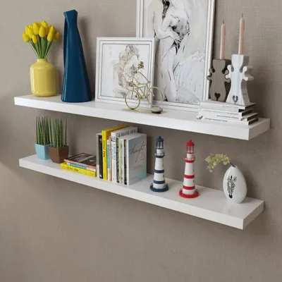 Produktbild von vidaXL Wandregale 2 Stk. MDF Weiß