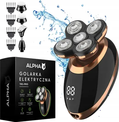 Obrázek produktu pro Holící strojek Alpha Tr5-Pro 5 v 1: zastřihávač vousů a vousů, kartáč, LCD displej, vodotěsný