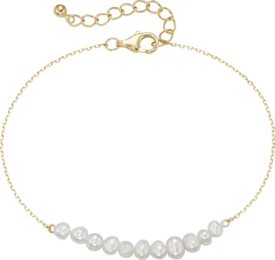 Produktbild von Armband Smart Jewel mit Süßwasser-Perlen, Silber 925 Gold 19 cm