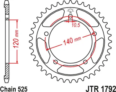 Obrázek produktu pro JT Sprocket 41T 525 BLK JTR1792.41ZBK