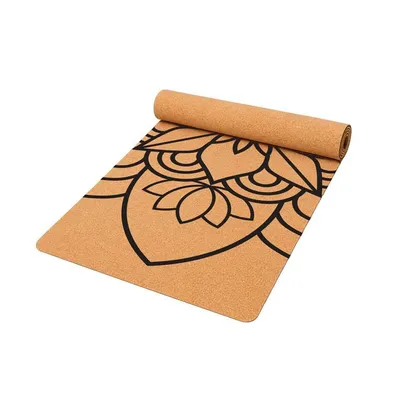 Produktbild von Korkmatte 61x183 cm mit Aufdruck MANDALA BLOOM für Yoga, Fitness und Pilates