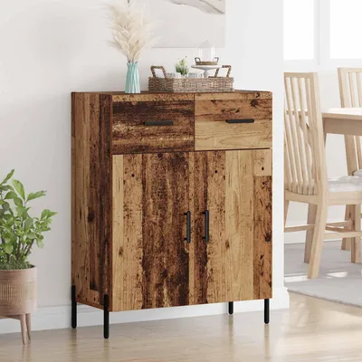 Image de vidaXL Sideboard vieux bois 69,5 x 34 x 90 cm Matériau dérivé du bois