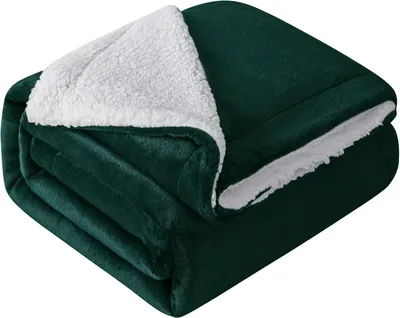 Produktbild von Hochwertige Wohndecken Kuscheldecken, extra Dicke warm Sofadecke/Couchdecke, Größe:150 cm x 200 cm, Farbe:Dunkelgrün