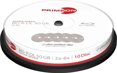 Produktbild von PRIMEON BD-Rohling BD-R DL 50GB 2-8x Cakebox 10 Stück