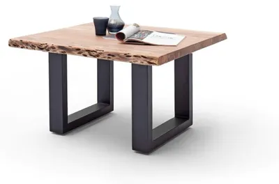 Produktbild von Couchtisch Baumkantentisch Akazie-massiv U-Form quadratisch natur lackiert 75 cm