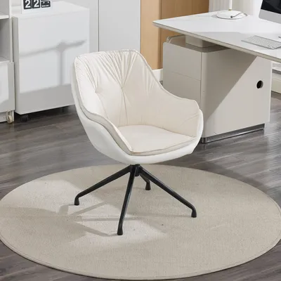 Produktbild von Haushalts-Bürostuhl, Kunstleder-Armlehnsessel, Tiefsitz-Schminkstuhl – Ideal für Wohnzimmer & Schlafzimmer