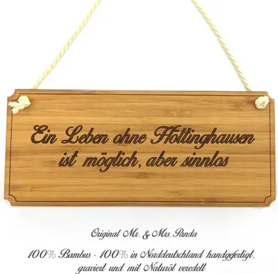 Produktbild von Mr. & Mrs. Panda Schild Höltinghausen - Geschenk, Praxisschild, Wegweiser, Graviert, Geschenkidee, Hinweisschild, Holzschild, Shabby, Türschild, Landhaus, Holz