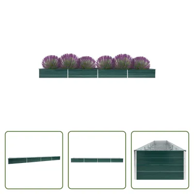 Immagine prodotto di The Living Store Letto da giardino rialzato in acciaio zincato 600x80x45 cm Verde