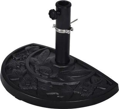 Produktbild von VCM Sonnenschirmständer | 9kg Polyresin | halbrund schwarz | 49x 31 cm