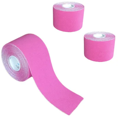 Produktbild von 3 Rollen - Tapefactory24 Getting Started Kinesiologie Tape 5cm x 5m - pink, Tapes Taping Klebeband Tapeverband Bandage wasserfest