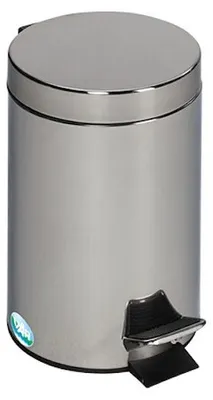 Produktbild von Robuster Tretabfallsammler mit Fußpedal & Inneneimer mit Griff | 3 Liter, HxBxT 27x17x17cm | Edelstahl | Silber