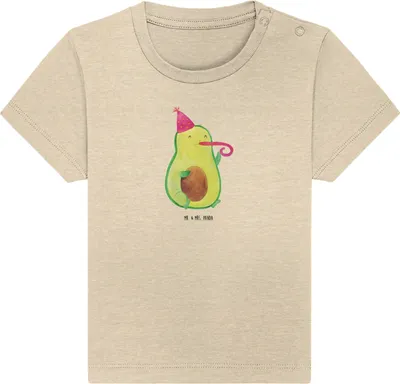 Produktbild von Mr. & Mrs. Panda Babyshirt Avocado Feier 6. - 12. Monat - Natural Raw - Geschenk, Feierlichkeit, Tröte, T-Shirt Baby, Party, , Shirt, Geburtstag, Top, Organic