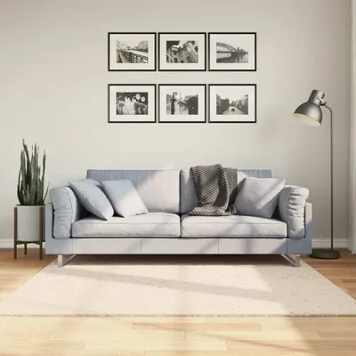 Produktbild von Teppich HUARTE Kurzflor Weich und Waschbar Beige 160x160 cm 375021
