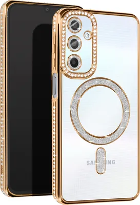 Immagine prodotto di Avizar, custodia diamantata per Samsung A25 - protezione MagSafe con bordo in strass, oro