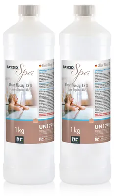 Produktbild von 2x1 kg BAYZID® SPA Flüssigchlor zur schnellen Wasserpflege von Whirlpools