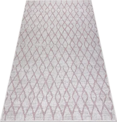 Zdjęcie produktu dla Dywan SZNURKOWY SIZAL SION Kratka 22129 płaskie tkanie ecru / róż różowy 140x190 cm