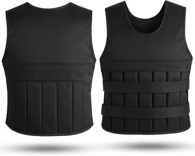 Zdjęcie produktu dla Kamizelka obciążeniowa - kamizelka treningowa - trening siłowy - regulowana do 10 kg - 10 kg - czarna