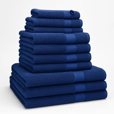 Produktbild von Betz 10-tlg. Handtuch-Set PREMIUM 2 Duschtücher 4 Handtücher 2 Gästetücher 2 Waschhandschuhe  Farbe: royalblau