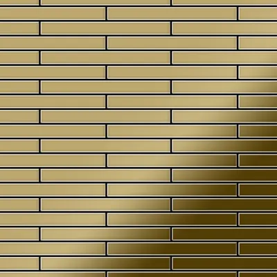Produktbild von Mosaik Fliese massiv Metall Titan hochglänzend gold 1,6mm stark Deedee-Ti-GM