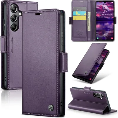 Produktbild von Galaxy A05S Hülle, Leder Brieftasche Kartenfach Schutzhülle mit Standfunktion für Samsung Galaxy A05S Lila