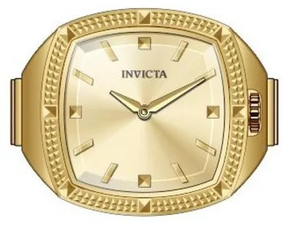 Produktbild von Invicta Mini Ring 50638 Damenuhr - Quarzwerk - Edelstahl mit goldenem Zifferblatt - 23 mm