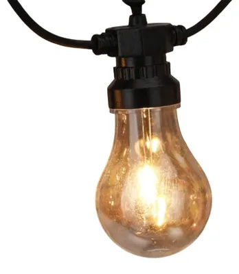 Lichtsnoer mit 20 warmweißen LED, 5 m, schwarz