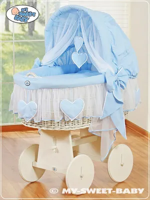 Produktbild von Spädbarnssäng aus Naturfaser MY SWEET BABY weiß mit beweglichem Dachfenster und allergiefreundlicher PREMIUM-Matratze