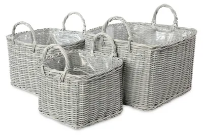 Produktbild von di volio Modern Pflanzkübel Set 3-teilig Quadratisch BIBIONA (Grau)