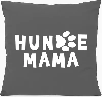 Produktbild von Huuraa Kissen Hundemama Tapse 40x40cm mit Füllung Steel Grey Baumwolle Dekokissen Geschenkidee