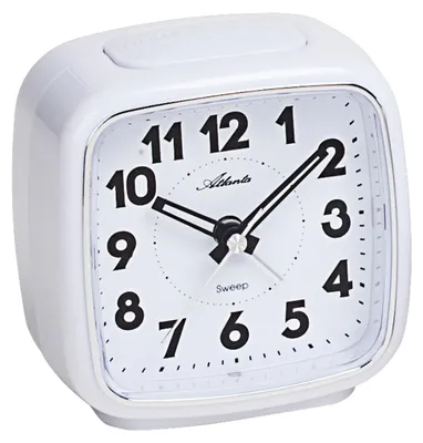 Produktbild von Atlanta 1978/0 Wecker Quarz analog weiß leise ohne Ticken mit Licht Snooze