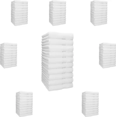 Produktbild von Betz Handtuch PALERMO - 80 Stück Handtücher 100% Baumwolle  Größe 50 x 100 cm Hotel-Qualität Farbe - weiß