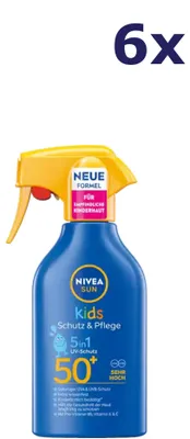 Produktbild von 6x NIVEA SUN Kids Protection & Care 5-in-1 Huidbescherming SPF 50+ zonnebrand 250ML