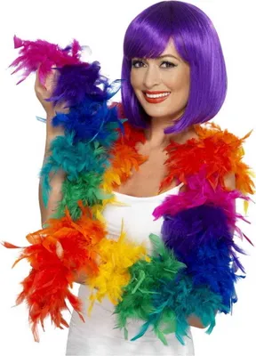 Produktbild von Bunte Regenbogen Federboa für Einhorn Kostüme & CSD | 180cm