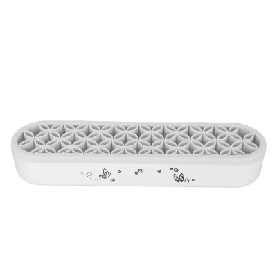 Imagen del producto de Caja de almacenamiento de silicona para brochas de maquillaje de escritorio, caja de almacenamiento de silicona multiusos para cosméticos, caja de almacenamiento de silicona para escritorio, soporte de silicona para brochas de maquillaje, soporte de silicona para guardar brochas de maquillaje, caja de almacenamiento de silicona para cosméticos