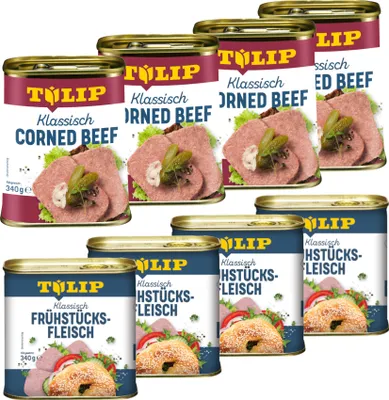 Produktbild von TULIP Bundle Frühstücksfleisch Corned Beef Schwein Delikatesse Konserve 8x 340g