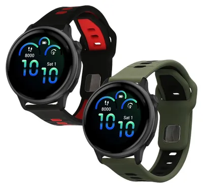 Produktbild von kwmobile 2x Uhrenarmband für Garmin vivoactive 6 / vivomove Trend / Forerunner 55 Armband - Fitnesstracker Band Set aus TPU Silikon - Ersatzarmband