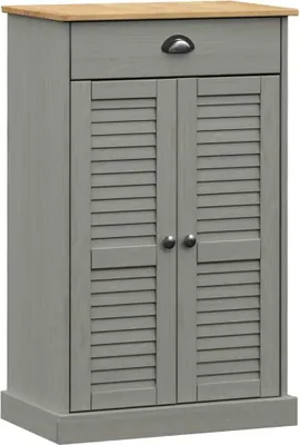 Zdjęcie produktu dla vidaXL Szafka na buty VIGO szara 60x35x96 cm lite drewno sosnowe