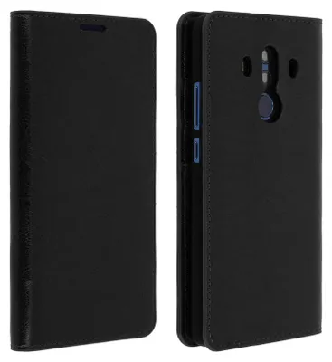 Obrázok produktu pre Avizar, flipový kryt na Huawei Mate 10 Pro z pravej kože v peňaženkovom štýle, čierny